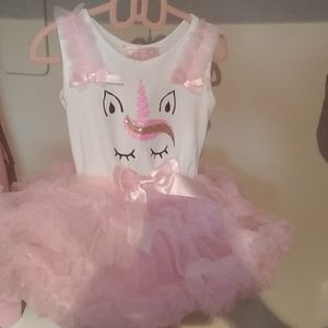 18M baby girl Tutu unicorn pink dress New